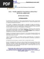 Introduccion Al Parlamento Nacional Infantil, Desarrollo y Metodología