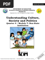 Understanding Culture, Society and Politics: Quarter 4 - Module 7: Non-State Institution