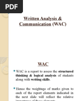 Written Analysis & Communication (WAC) - For Students