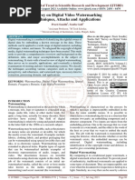 Survey On Digital Video Watermarking Techniques, Attacks and Applications