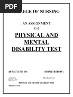 Physical Ability and Disability Assessment