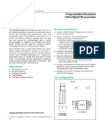 DS18B20 Programmable Resolution 1-Wire Digital Thermometer: General Description Benefits and Features