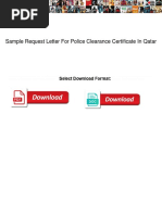 Sample Request Letter For Police Clearance Certificate in Qatar