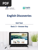 English Discoveries: Exit Test Basic 3 - Answer Key