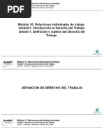 Sesión 1. Definición y Sujetos Del Derecho Del Trabajo