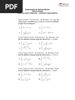 Departamento de Ciencias Básicas Cálculo Integral Ejercicios Sobre Integración - Sustitución Trigonométrica