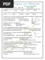 Motion - Class9 Test Paper 2021 Alfa