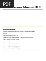 Conditional Sentences, If-Clauses Type I, II, III.