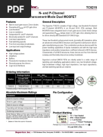 TC6215 N-And P-Channel Enhancement-Mode Dual MOSFET: Features General Description