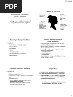 Postpartum Physiology, What's Normal: Starting at Her Head