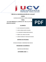 "Ley Que Modifica El Articulo 85° de La Ley Organica de Las Municipalidades".