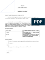 Ax BX +C 0 Ax BX +C 0: Grade 9 Summarized Module