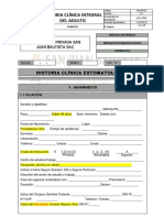 Historia Clínica Integral Del Adulto: Universidad Privada San Juan Bautista SAC