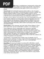 Document 1 Mental Health Nursing