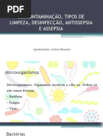 Aula Descontaminao Tipos de Limpeza Desinfeco Antissepsia e Assepsia