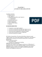 Behavior in Organizations: 3.0 Chapter Objectives