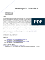 Juicio Ordinario, Apertura A Prueba, Declaración de Puro Derecho