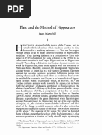 J. Mansfeld - Plato and The Method of Hippocrates