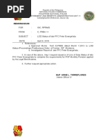 Memorandum: Philippine National Police PNP Retirement and Benefits Administration Unit 11