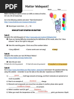 Matter Webquest!: Now Let's Get Started On Matter!