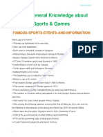 World General Knowledge About Sports