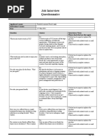 Job Interview Questionnaire