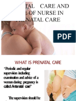 Prenatal Care and Role of Nurse in Prenatal Care