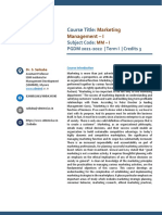 Marketing Management 1 by S Saibaba (MM1)