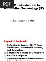 IT 111: Introduction To Information Technology (IT)