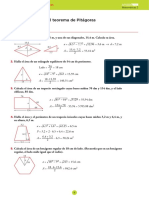 Ejercicios de Pitagoras - SOLUCIONES