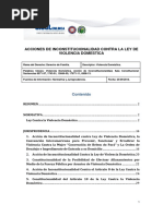 Acciones de Inconstitucionalidad Contra La Ley de Violencia Domestica