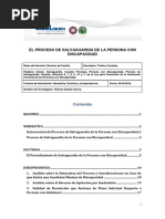 El Proceso de Salvaguardia de La Persona Con Discapacidad