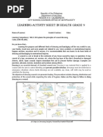 Learning Activity Sheet in Health Grade 9: An Essential Element of Standard Wound Care