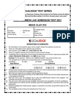 2021 LE Mock 10 @CLAT - Exam