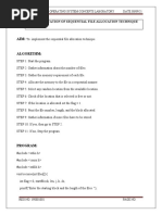 Implementation of Sequential File Allocation Technique