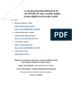 El Derecho A La Desconexión Laboral en La Pandemia Del COVID-TRABAJO FINAL