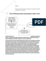 I. Factors Affecting Academic Planning (Stark & Lattuca, 1997)