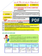 Día 2 - Comunicación - Elaboramos La Cartilla de Recomendaciones para Promover Hábitos Que Contribuyen A Conservar La Salud