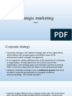 Strategic Marketing: Unit 5