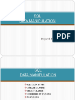 SQL Data Manipulation: Prepared By: Dr. Vipul Vekariya