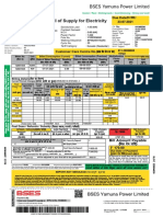 Bill of Supply For Electricity: BSES Yamuna Power Limited