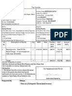 Invoice of Earphones