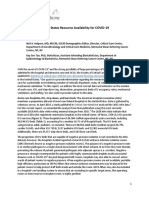 United States Resource Availability For COVID-19: Statistics On Critical Care With This New Document Focusing Resources