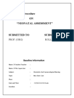 Procedure On New Born Assessment