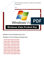 Windows Vista Product Key Serial Key Free (100% Working)