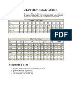 General Clothing Size Guide