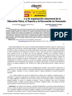 Bases Legales y de Organización Estructural de La Educación Física, El Deporte y La Recreación en Venezuela