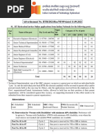 IITH Staff Recruitment NF 9 Detailed Advertisement 11-09-2021