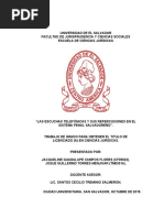 "Las Escuchas Telefónicas y Sus Repercusiones en El Sistema Penal Salvadoreño".-2