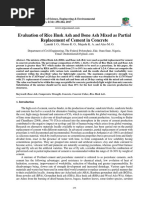 Evaluation of Rice Husk Ash and Bone Ash Mixed As Partial Replacement of Cement in Concrete